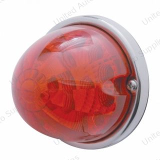 17 LED Reflector Watermelon Flush Mount Kit With Low Profile Bezel - Red LED/Red Lens