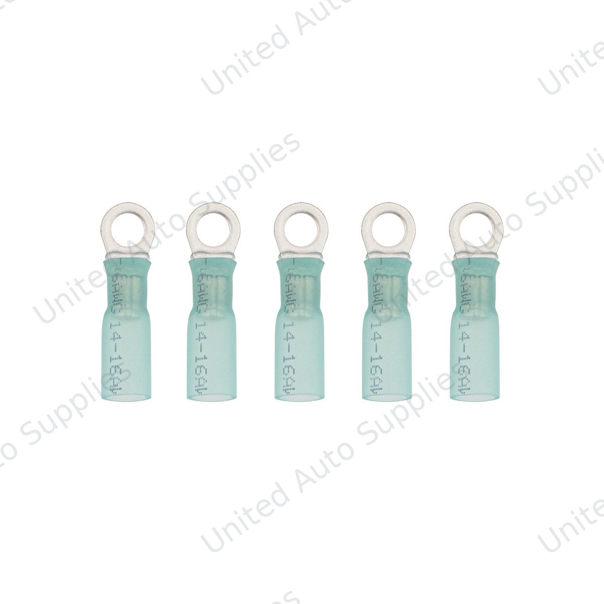 16-14 AWG #10 Stud CS Heat Shrink Ring Terminal - Blue (5-Pack)