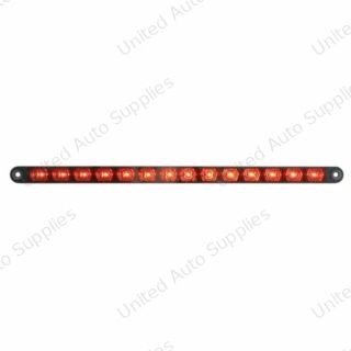 14 LED 12" Auxiliary strip Light - Red LED/Chrome Lens (Bulk)