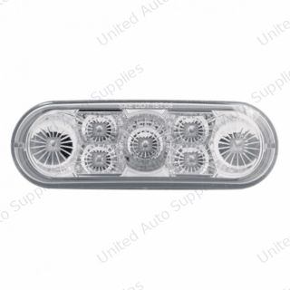 7 LED 6" Oval Reflector Stop, Turn & Tail Light - Red LED/Clear Lens
