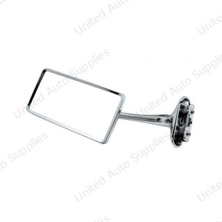 Stainless Steel Rectangular Door Edge Mirror With 6" Chrome Arm For 1941-48 Chevy Car