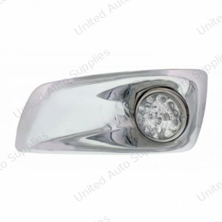 Fog Light Cover With 17 Amber LED Reflector Watermelon Lights For 2007-17 KW T660- Driver -Clear Lens