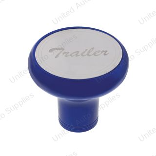 Deluxe Aluminum Screw-On Air Valve Knob With Stainless Trailer Plaque - Indigo Blue