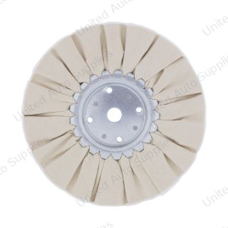 8" White Treated Airway Buff - 5/8" & 1/2" Arbor