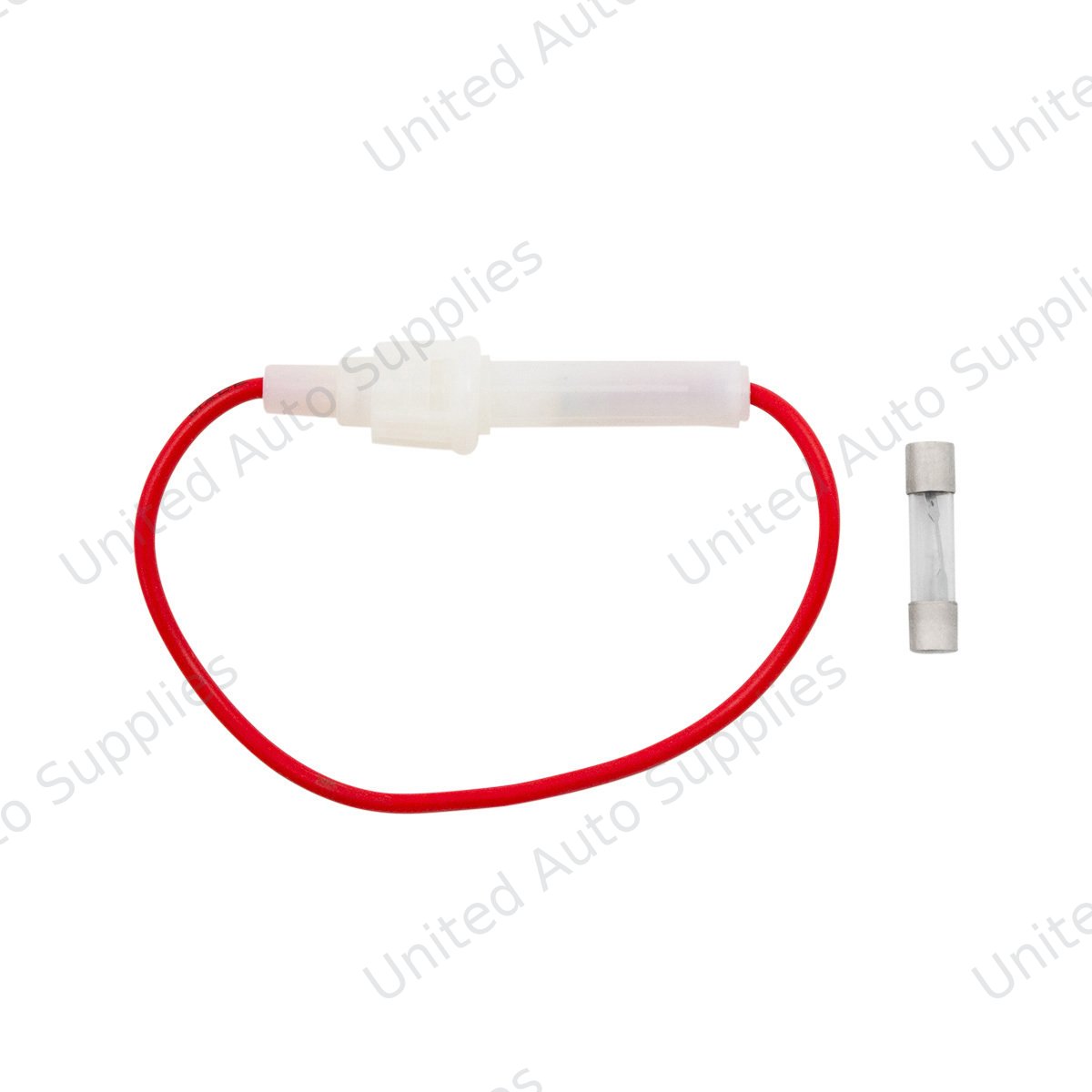 In-Line Glass Fuseholder 16 AWG 6.5" Wire w/ 14 Amp SFE Fuse, 1 Set.