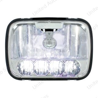 ULTRALIT - 5 High Power LED 5" X 7" Crystal Headlight - High & Low Beam
