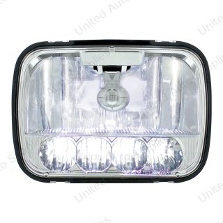 ULTRALIT - 5 High Power LED 5" X 7" Crystal Headlight - High & Low Beam