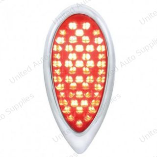 51 LED Tail Light With Chrome Flush Mount Bezel For 1938-39 Ford Car-Red LED/Red Lens