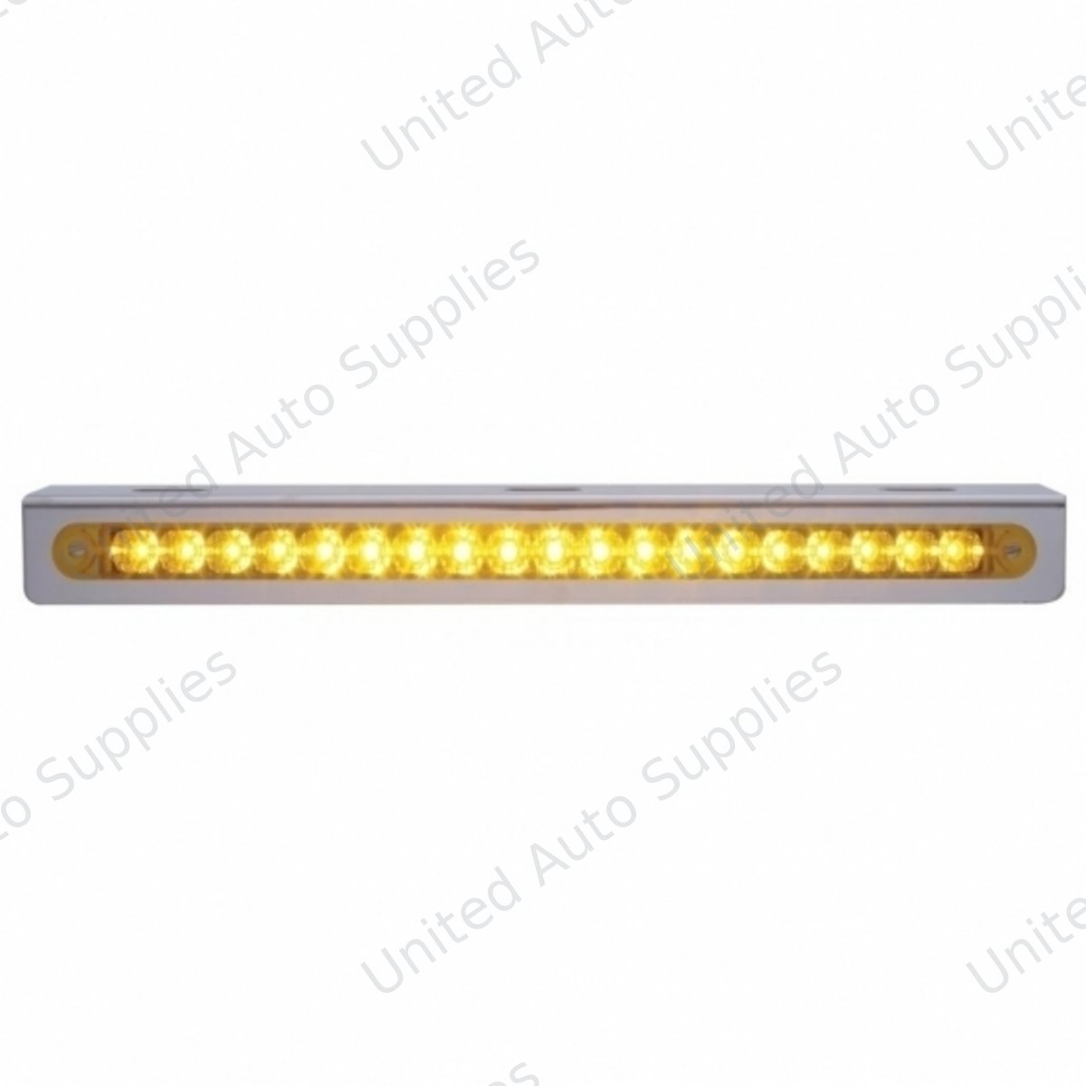 12-3/4" Stainless Light Bracket With 19 LED 12" Light Bar - Amber LED/Amber Lens