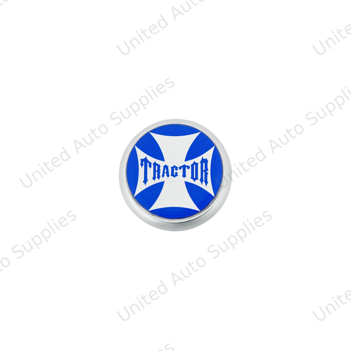 "Tractor" Deluxe Air Valve Knob - Blue Maltese Cross Sticker
