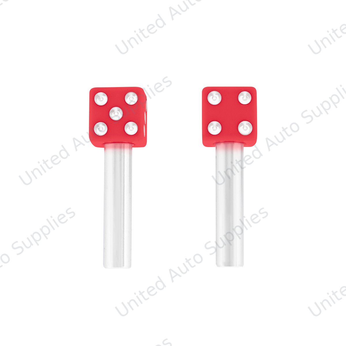 Dice Door Lock Knobs - Red (2Pc/Set)