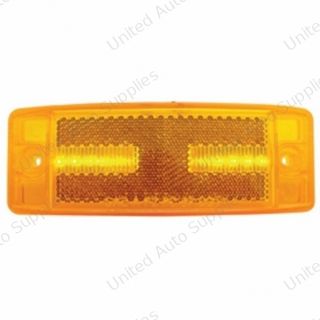 8 LED Rectangular Light Clearance/Marker With Reflex Lens - Amber LED/Amber Lens