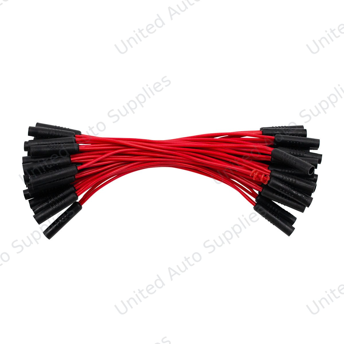 0.180" Female Plug Red Wire Harness With 50 Plugs-6" Lead (Bulk)