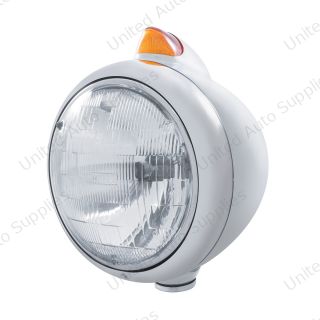 Chrome Guide 682-C Headlight H6024 & Original Style LED Signal - Amber Lens