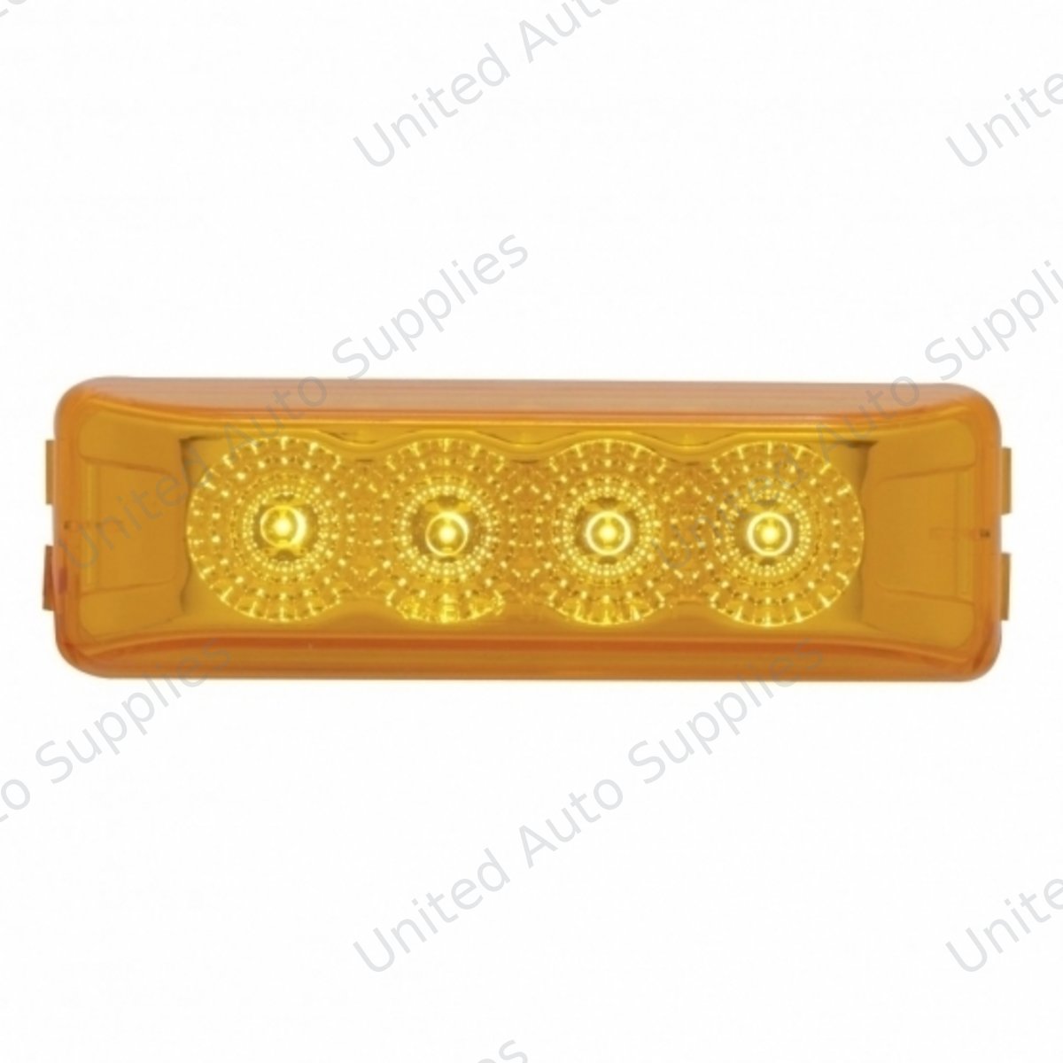 4 LED Reflector Rectangular Light (Clearance/Marker) - Amber LED/Amber Lens