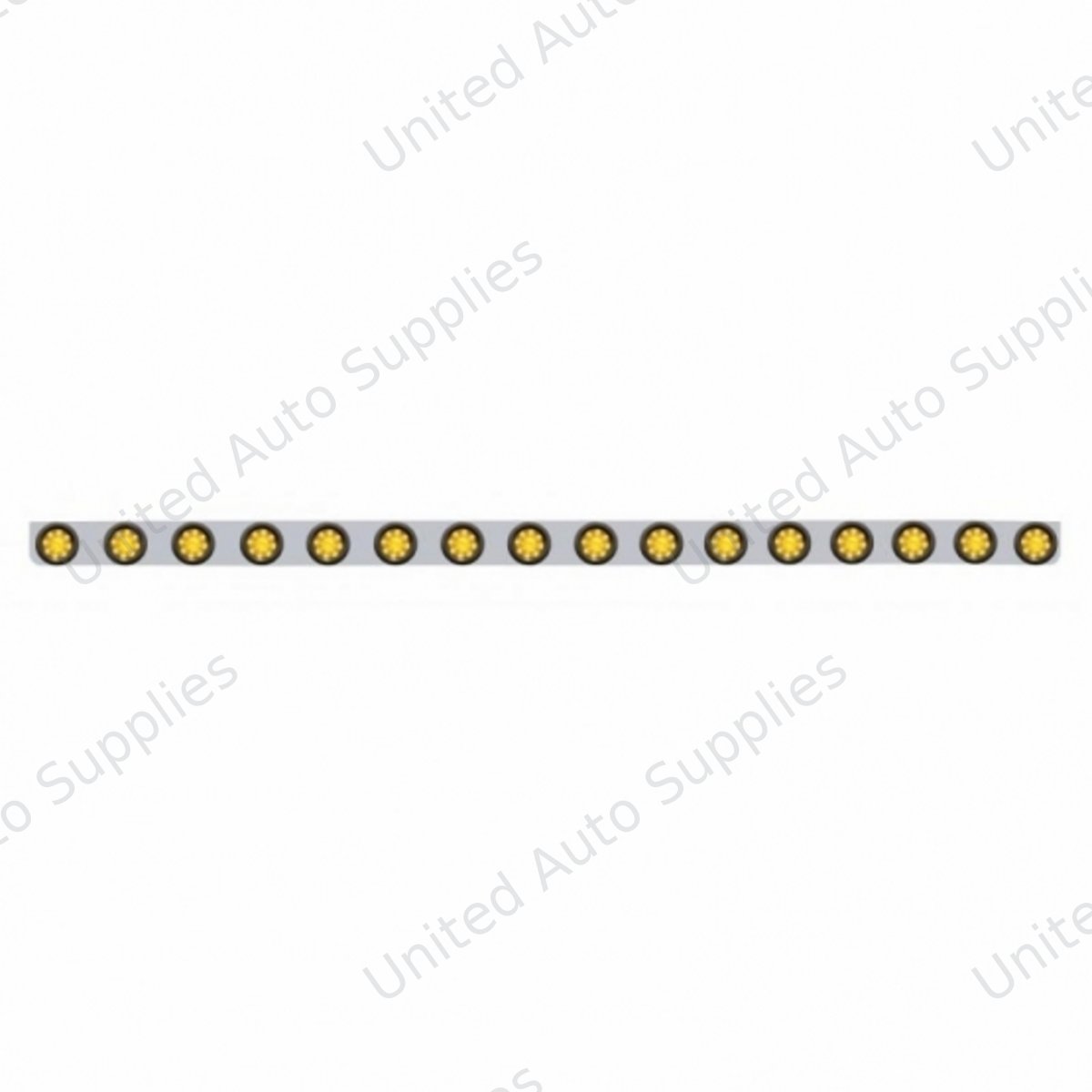 79-1/2" SS Bumper Light Bracket With 16X 9 LED 2" Beehive Light -Amber LED & Lens