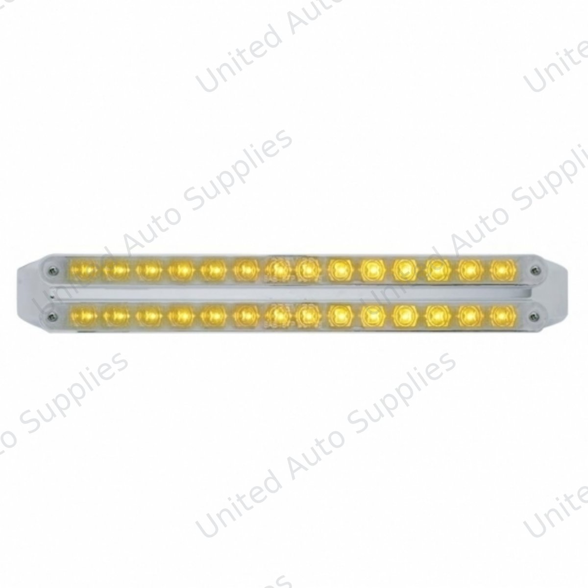 Dual 14 LED 12" Turn Signal Light Bars - Amber LED/Chrome Lens