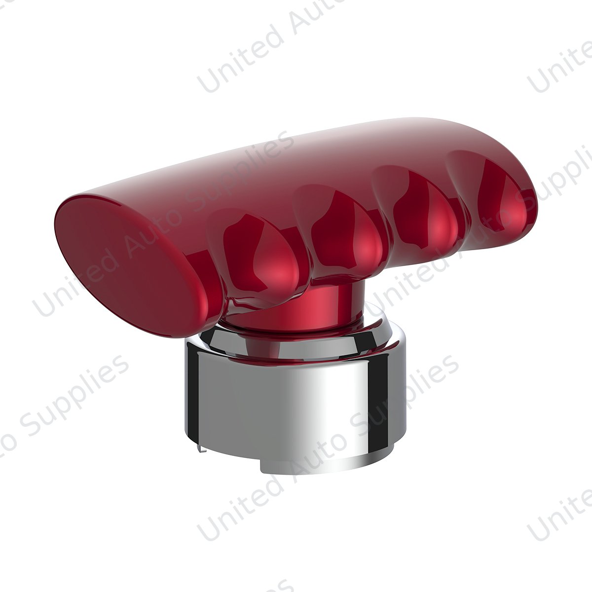 Thread-On T-Shape Gearshift Knob With Chrome 9/10 Speed Adapter - Candy Red