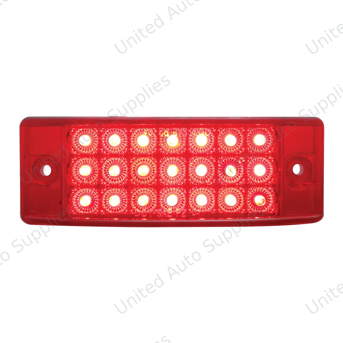 21 LED Reflector Rectangular Light (Clearance/Marker) - Red LED/Red Lens