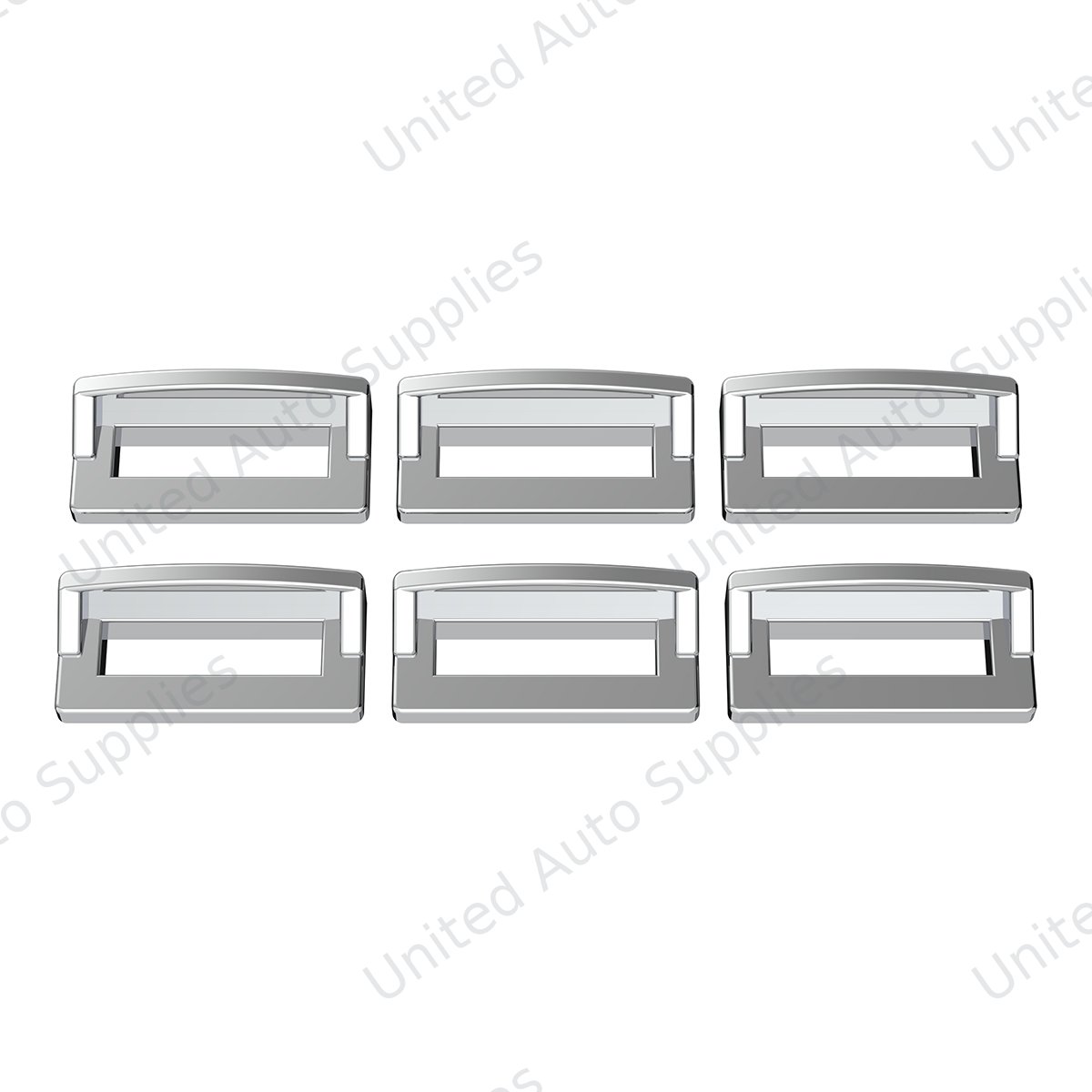 Chrome Plastic Switch Label Covers With Visor For 2001 & Older Peterbilt (6-Pack)