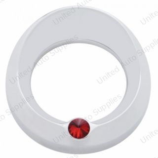 Signature Series Gauge Cover With Visor & Crystal For 3-3/4" DIA Speed/Tachometer Gauge - Red Crystal