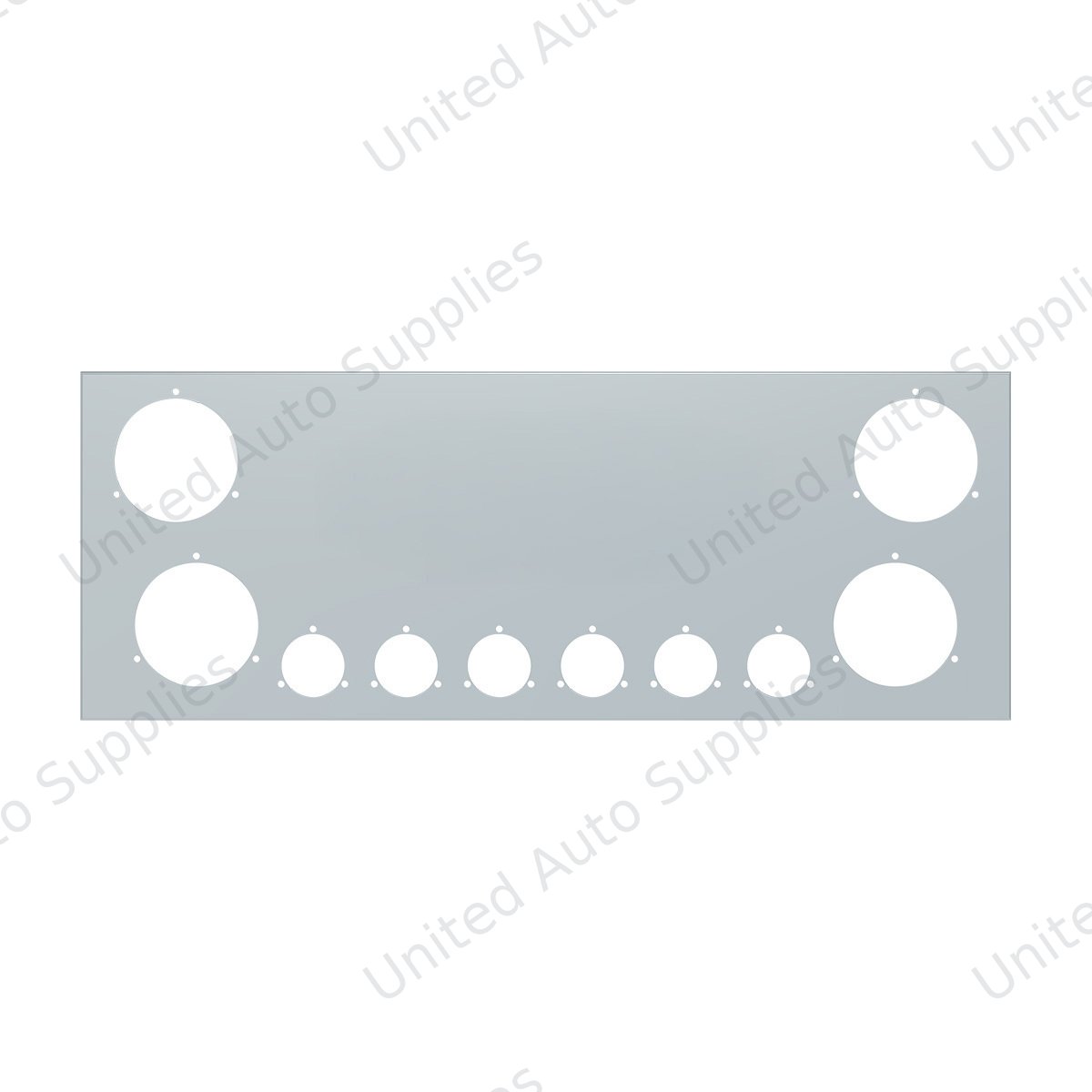 33-3/4" SS Rear Center Light Panel With Four 4" & Six 2" Light Cutouts(No LP Holes)