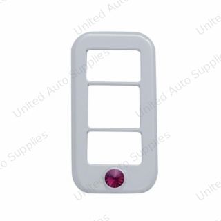 Rocker Switch Cover With 3 Openings & Purple Crystal For Freightliner (3-Pack)