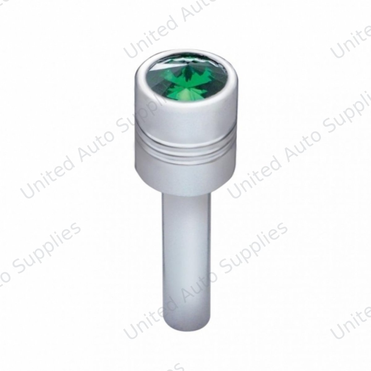 Chrome Door Lock Knob With 9/16" Green Crystal (2-Pack)