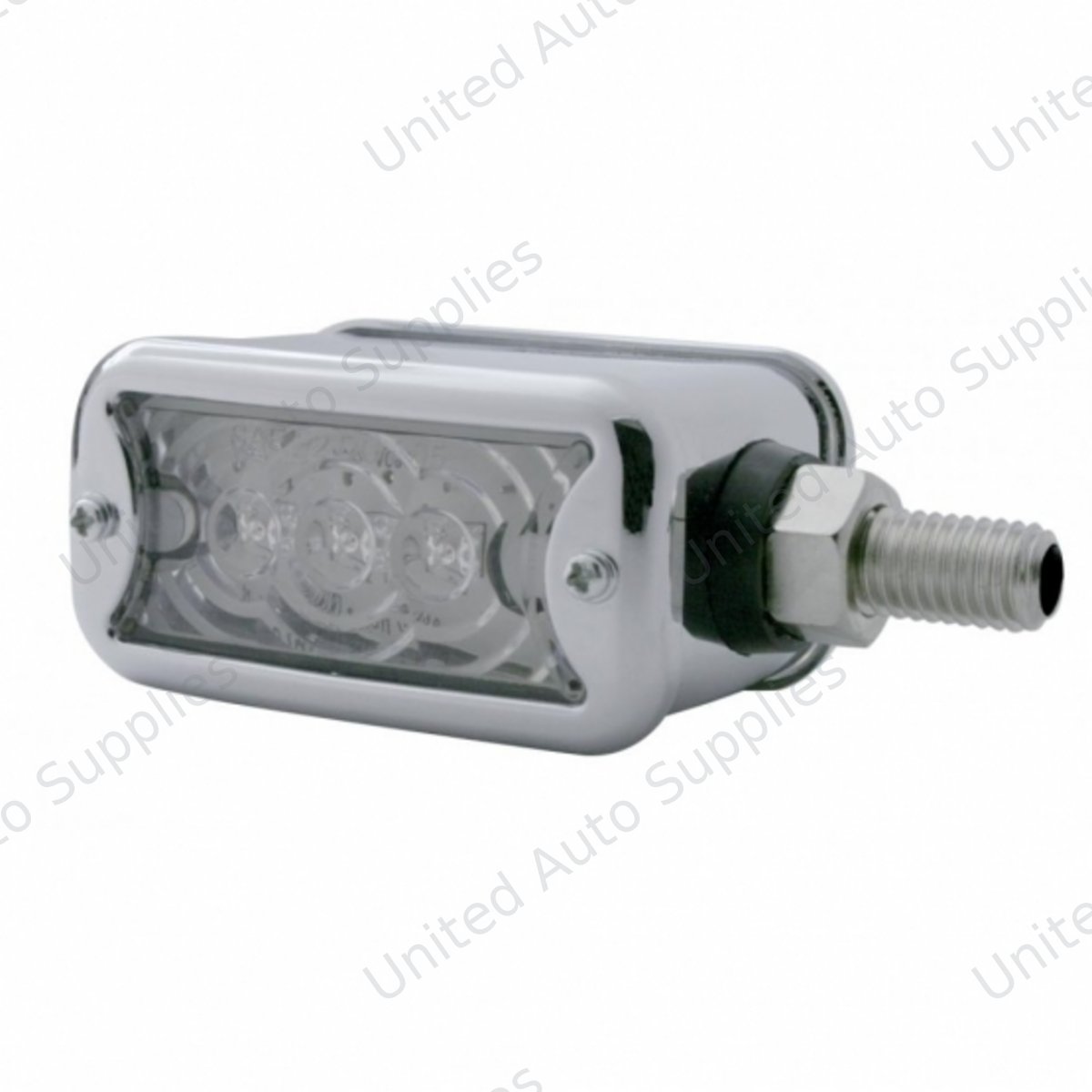 6 LED Single Function Double Face Light W/Bezel - Horizontal Mount - Amber & Red LED/Clear Lens