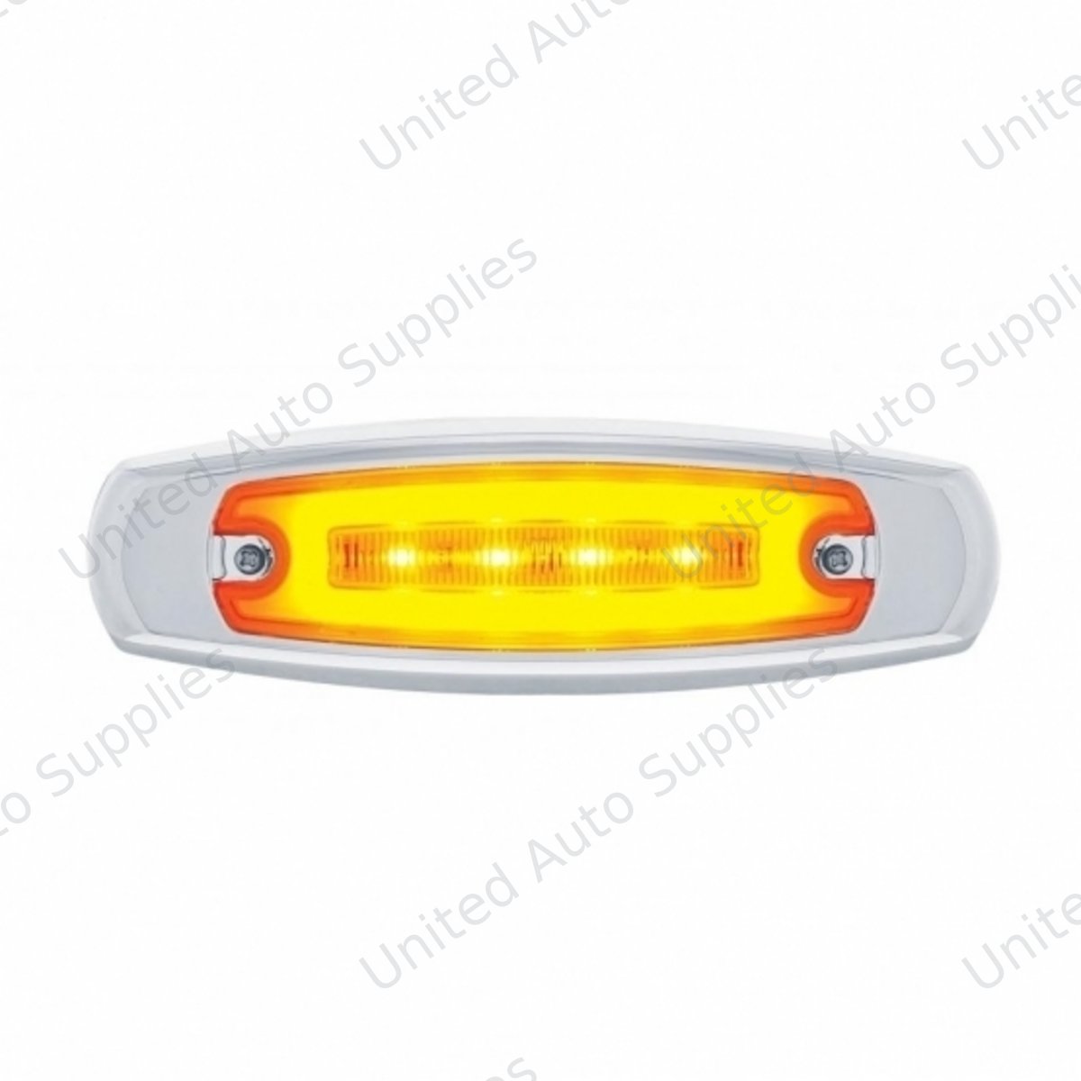 GloLight 16 LED Rectangular Clearance/Marker Light With Bezel - Amber LED/Amber Lens