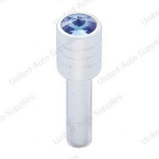 Chrome Door Lock Knob With 7/16" Blue Crystal (2pc/set)