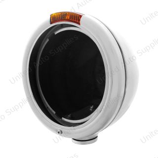 Chrome Classic Headlight Housing With Amber Signal Lens