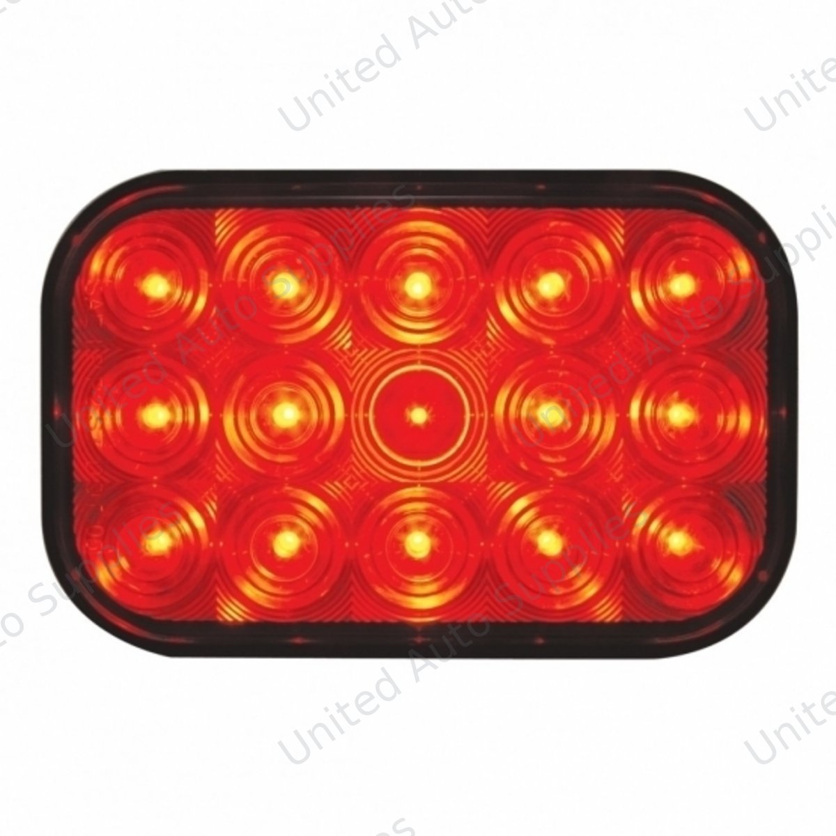 15 LED Rectangular Light (Stop, Turn & Tail) - Red LED/Red Lens