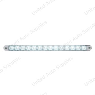 14 LED 12" Auxiliary strip Light With Bezel - White LED/Clear Lens