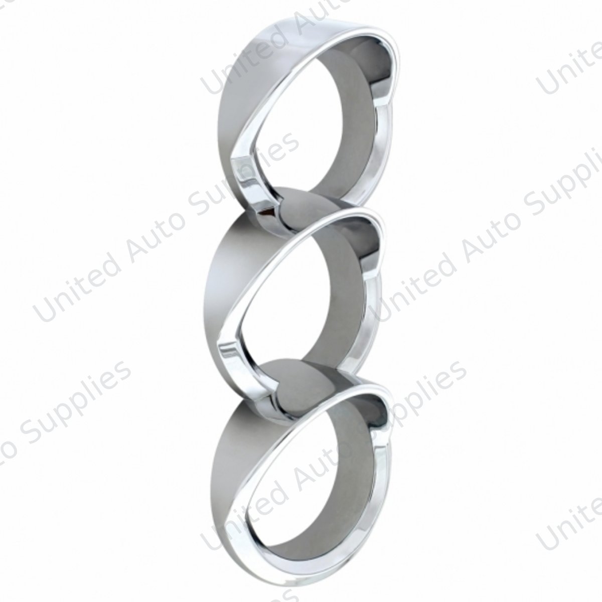 Chrome Plastic Center Dash 3 Gauge Cluster Cover With Visor For 2013-2021 Peterbilt 579-Left