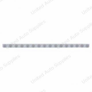 79-1/2" SS Bumper Light Bracket With 16X 9 LED 2" Beehive Lights & Bezels -Amber LED/Clear Lens
