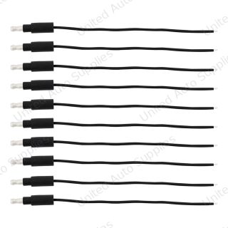 6" Single Lead Wire With .180 Bullet Termination & Stripped End - Black (10 Pcs)