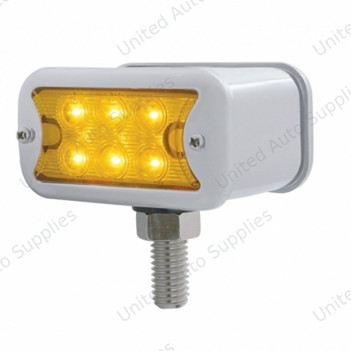 12 LED Dual Function Double Face Light W/Bezel - T-Mount - Amber & Red LED/Amber & Red Lens