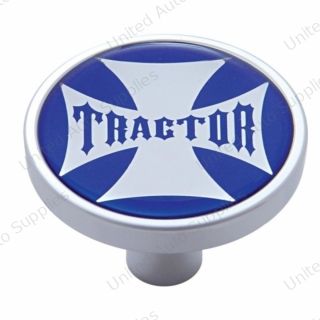 "Tractor" Short Air Valve Knob - Blue Maltese Cross Sticker