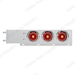 3-3/4" Bolt Pattern SS Spring Loaded Bar With 6X 4" 13 LED Abyss Lights & Visors - Red LED/Red Lens (Pair)