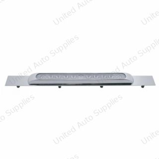 Chrome Top Mud Flap Plate With 11 LED 17" Light Bar - Red LED/Clear Lens (Each)