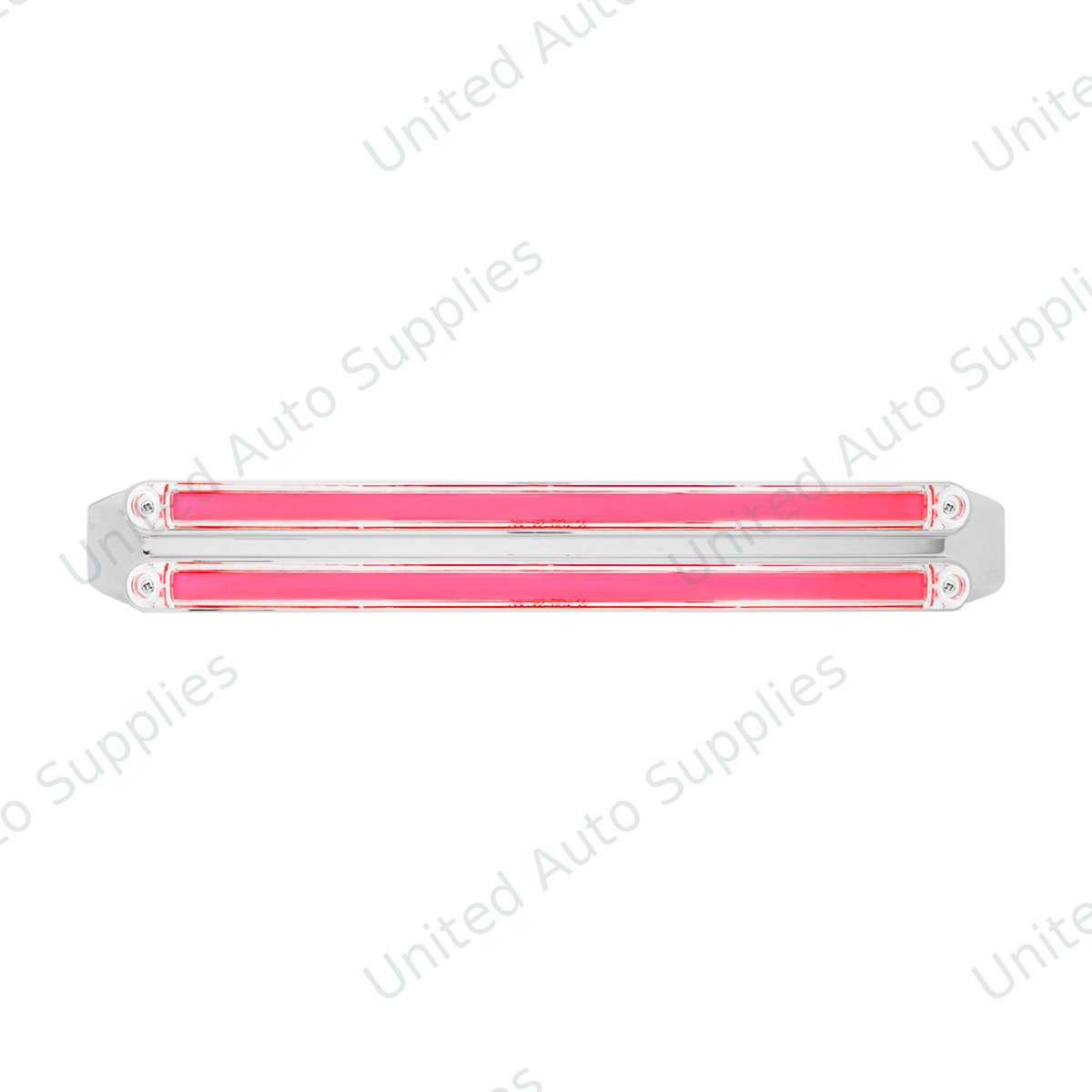 Dual 24 LED Dual Function 12" GloLight Bar With Bezel - Red LED/Clear Lens