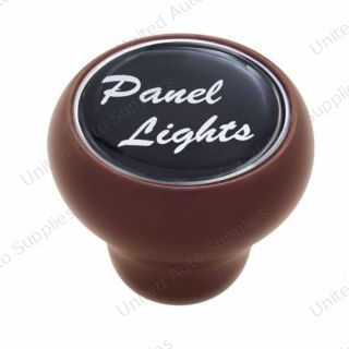 "Panel Lights" Wood Deluxe Dash Knob - Black Glossy Sticker