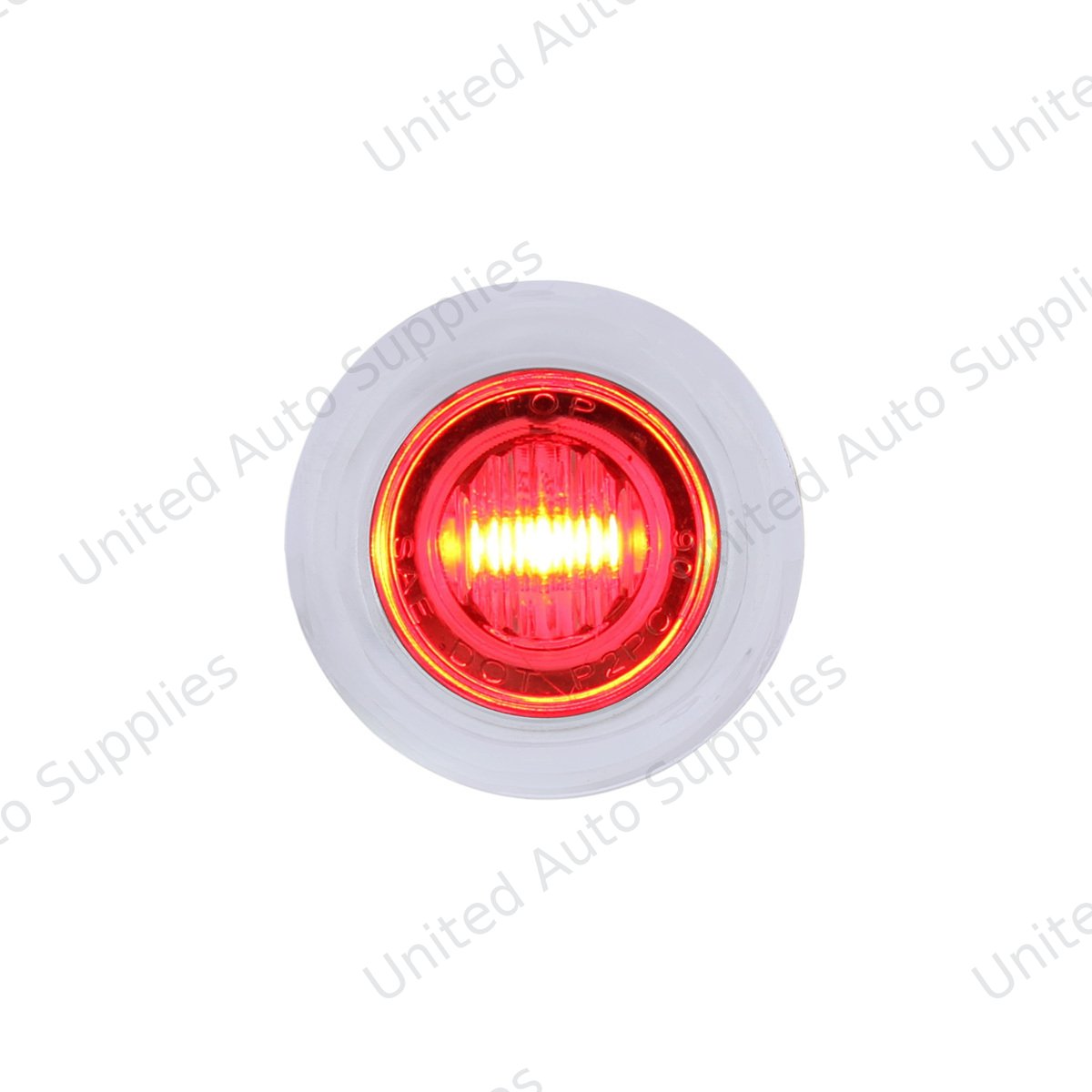 3 LED Dual Function 3/4" Mini Auxiliary/Utility Light With Bezel & Washer - Red LED/Clear Lens