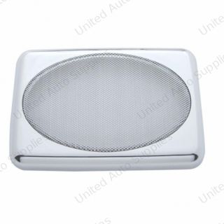 Chrome 7" X 4-7/8" Speaker Cover For Various Peterbilt Models, Snap-On (Card of 2)