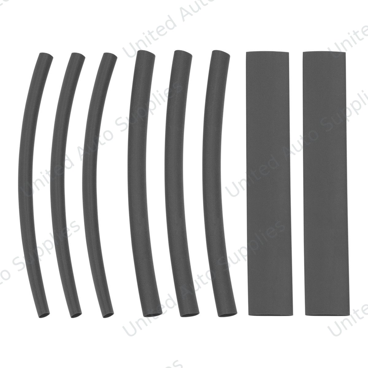 Assorted 3/16",1/4",3/8" Black Heat Shrink Tubing, 4" Long (8-Pack)