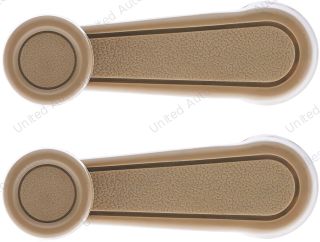 Window Crank Handle (2pcs) Plastic, Metal Beige for 1984-2026 Toyota Land Cruiser; 1990-1992 Daihatsu Rocky