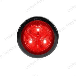 3 LED 2" Round Low Profile Light Kit (Clearance/Marker) - Red LED/Lens