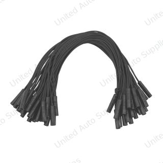0.180" Female Plug Black Wire Harness With 50 Plugs-12" Lead (Bulk)