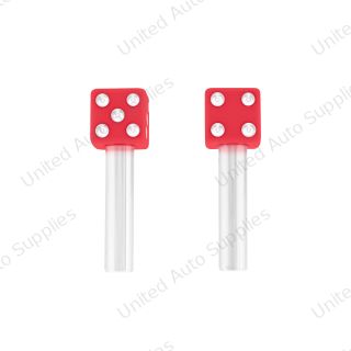 Dice Door Lock Knobs - Red (2Pc/Set)